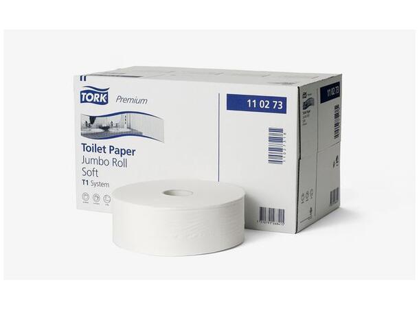 Toalettpapir TORK Premium 2L T1 360m (6) Tork jumbosystem toalettpapir 